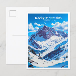 Rocky Mountains Colorado USA Kunst Vintage Reise Postkarte