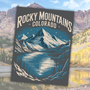 Rocky Mountains Colorado USA Reise Kunst Postkarte