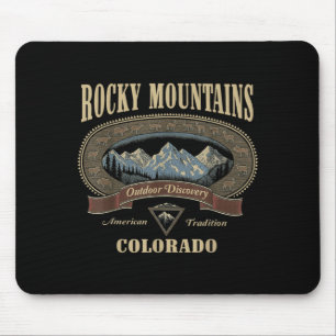 Rocky Mountains Colorado Vintage Outdoor-Erkundung Mousepad