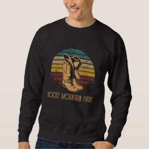 Rocky Mountains Hochwertige Vintage Art Cowboy Sti Sweatshirt