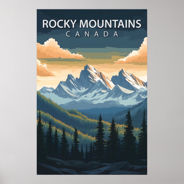 Rocky Mountains Kanada Reise Alberta & BC Gipfel Poster (Vorne)