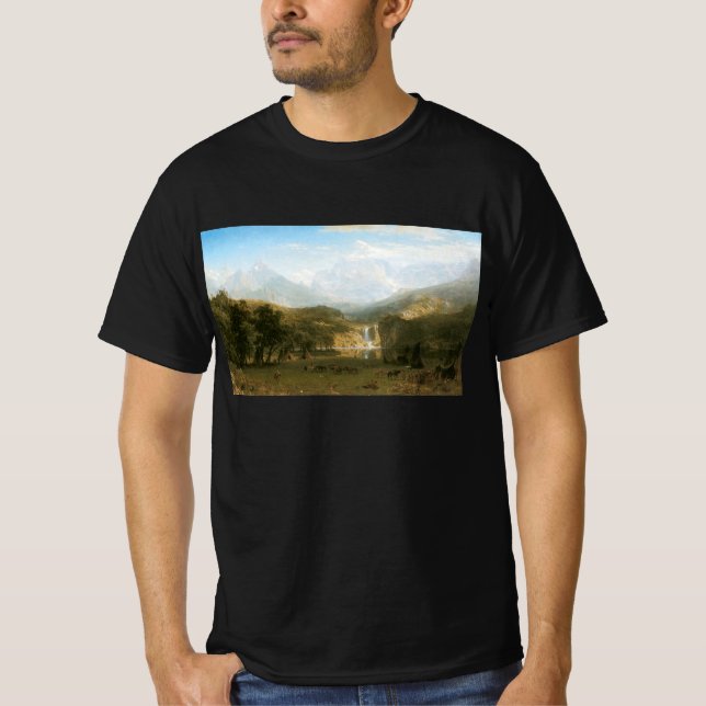 Rocky Mountains, Lander's Peak von Albert Bierstad T-Shirt (Vorderseite)