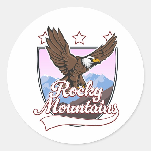 Rocky Mountains-Logo Runder Aufkleber (Vorderseite)