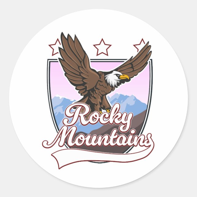 Rocky Mountains-Logo Runder Aufkleber (Vorderseite)