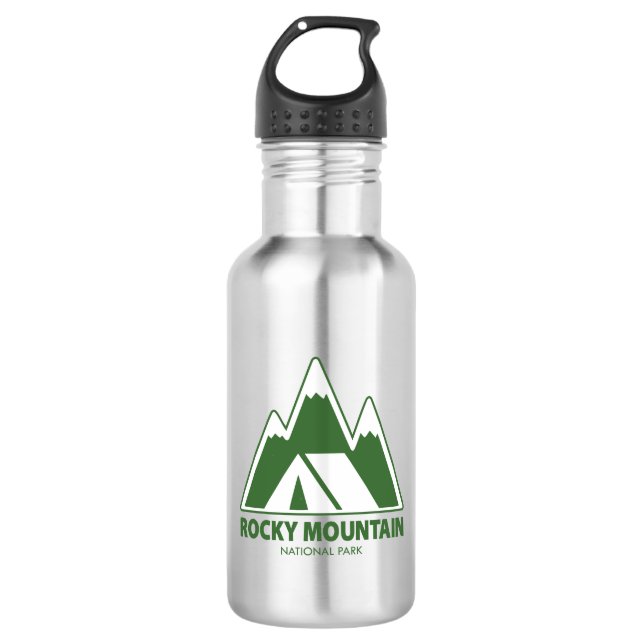 Rocky Mountains National Park Mountains Camping Edelstahlflasche (Vorderseite)