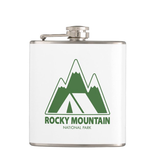Rocky Mountains National Park Mountains Camping Flachmann (Vorderseite)