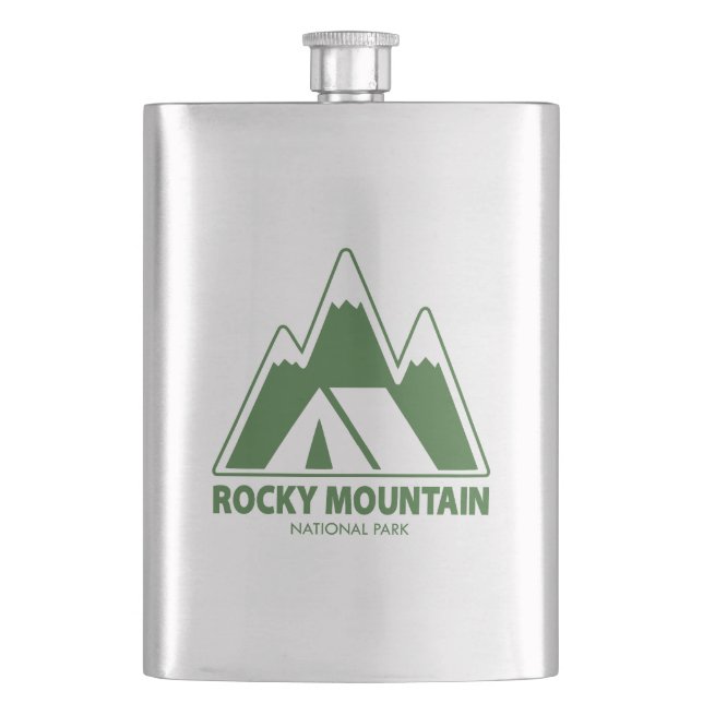 Rocky Mountains National Park Mountains Camping Flachmann (Vorderseite)