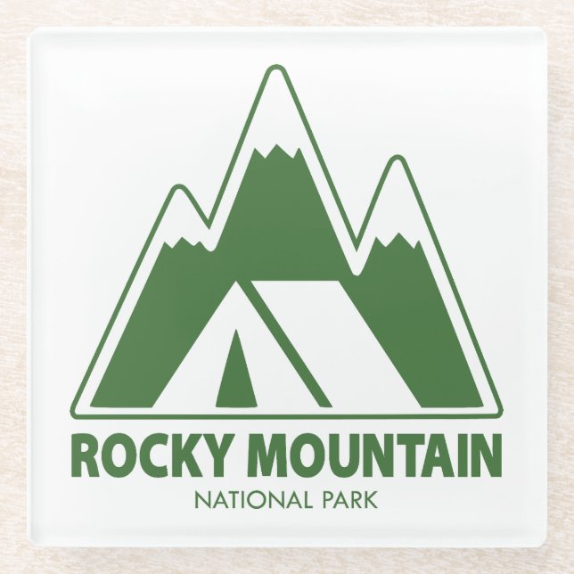 Rocky Mountains National Park Mountains Camping Glasuntersetzer (Vorderseite)