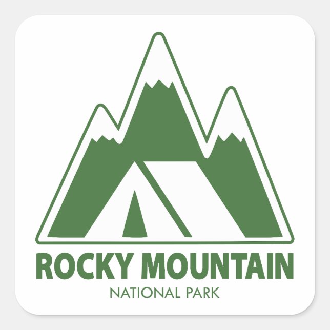 Rocky Mountains National Park Mountains Camping Quadratischer Aufkleber (Vorderseite)