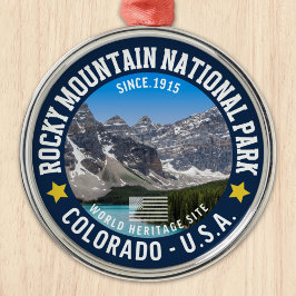 Rocky Mountains Nature Photo – National Park Gift Ornament Aus Metall