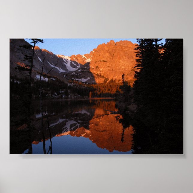 Rocky Mountains Reflektion über Leinwand Poster (Vorne)