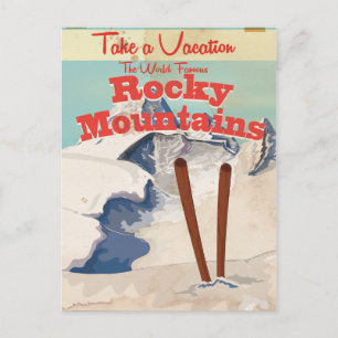 Rocky Mountains, USA Vintage Travel Poster Postkarte