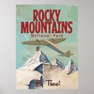 Rocky Mountains Vintage-Reiseplakat Poster