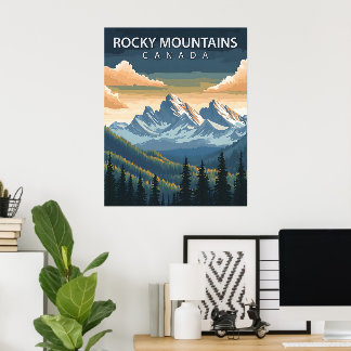 Rocky Mountains – Vintage Reiseplakat von Kanada Poster