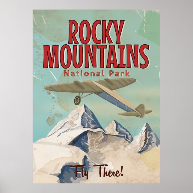 Rocky Mountains Vintage Reiseposter Poster (Vorne)
