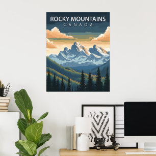 Rocky Mountains - Vintage Travel Poster of Canada"