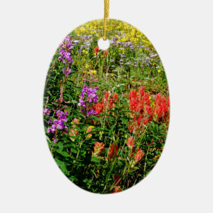 Rocky Mountains-Wildblumen Keramik Ornament