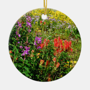 Rocky Mountains-Wildblumen Keramik Ornament