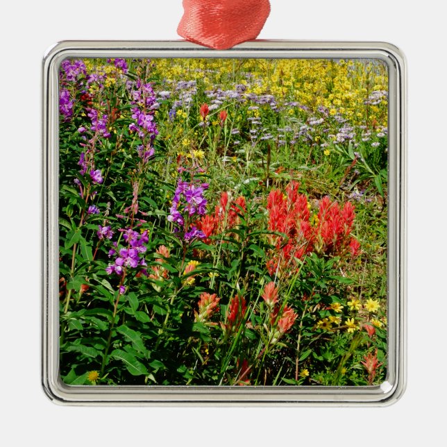Rocky Mountains-Wildblumen Ornament Aus Metall (Vorne)