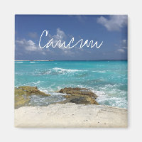 Rocky Ocean Waves Cancun Mexico Beach