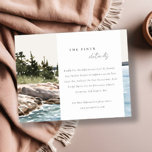 Rocky Pine Mountain Seascape Hochzeiten Details Begleitkarte