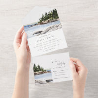 Rocky Pine Mountain Wasserfarbe Seascape Hochzeit