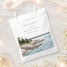 Rocky Pine Mountain Wasserfarbe Seascape Hochzeit Geschenktütchen