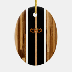 Rocky Point Hawaiian Engineered FauxWood Surfboard Keramik Ornament
