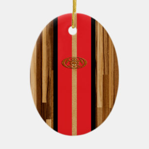 Rocky Point Hawaiian Engineered FauxWood-Surfbrett Keramik Ornament