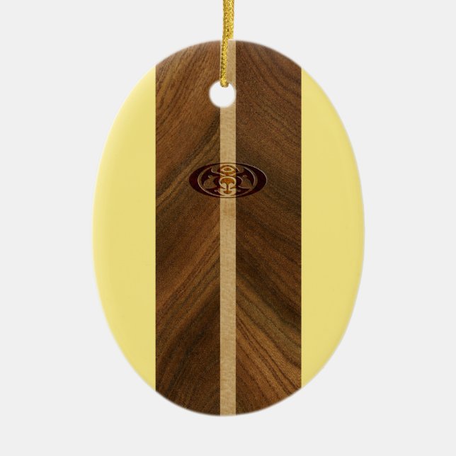 Rocky Point Hawaiian Imitats Surfboard Keramik Ornament (Vorne)