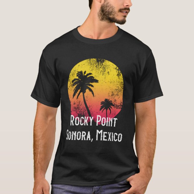 Rocky Point Sonora Mexico Palm Tree T-Shirt (Vorderseite)