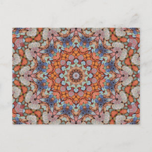 Rocky Roads Rustikal Orange Vintage Kaleidoskop Postkarte