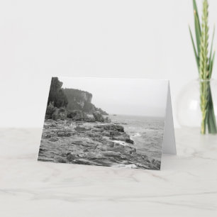 Rocky Shoreline Black and White Foto Note Card Dankeskarte