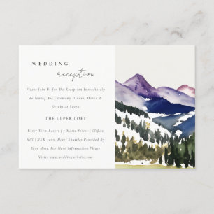 Rocky Snow Mountain Landschaft Hochzeitsempfang Begleitkarte