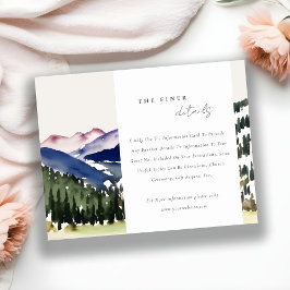 Rocky Snow Pine Landschaft Hochzeiten Details Begleitkarte