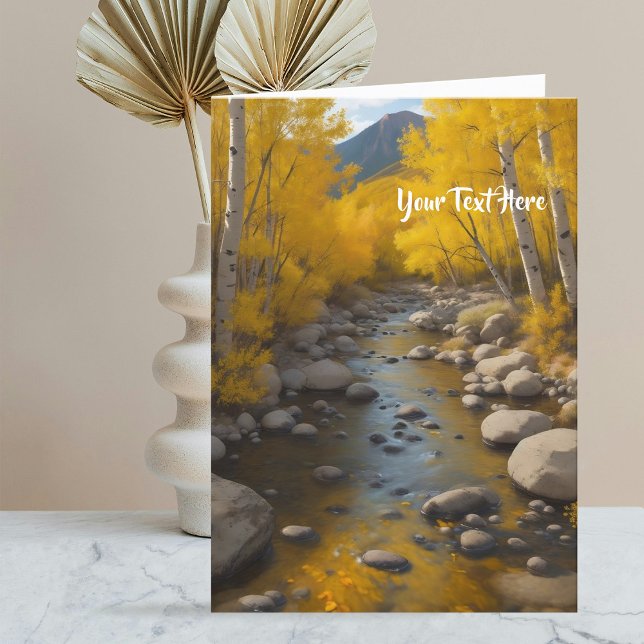 Rocky Stream, Gold Aspen Bäume, die Ihren Text mal Ankündigung (Von Creator hochgeladen)