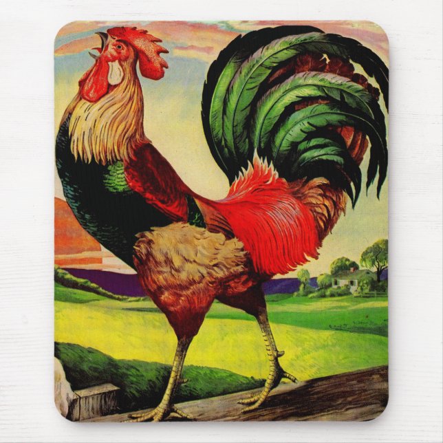 Rocky the Handsome Rooster Mousepad (Vorne)