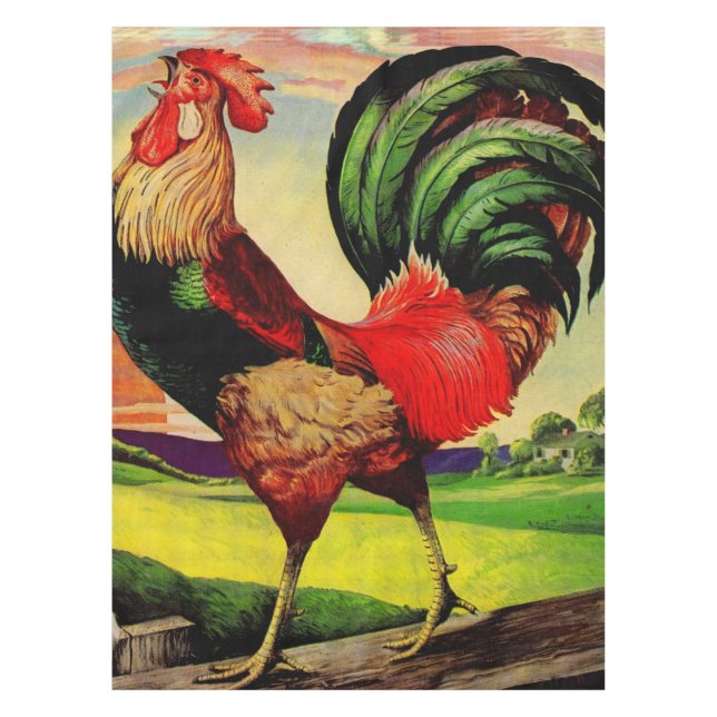 Rocky the Handsome Rooster Tischdecke (Vorderseite)