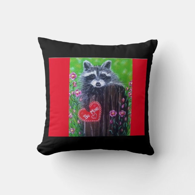 Rocky the Raccoon Valentine Pillow Kissen (Vorderseite)