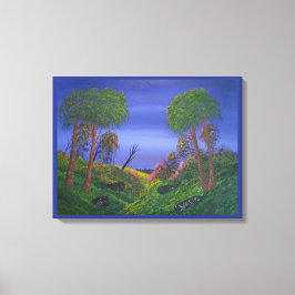 Rocky Valley Blue Sky farbenfrohe Landschaft Leinwanddruck