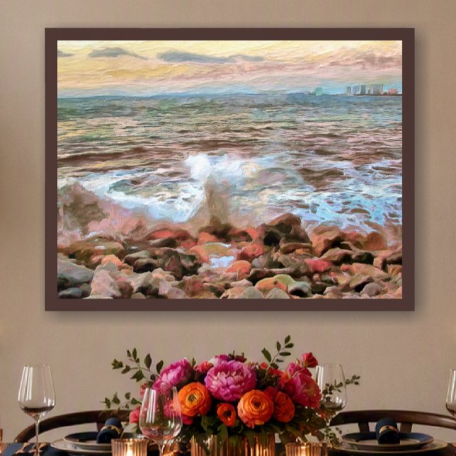 Rocky Waves 0742 Art Print Poster (Von Creator hochgeladen)