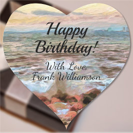 Rocky Waves Geburtstag 0742 Herz-Aufkleber