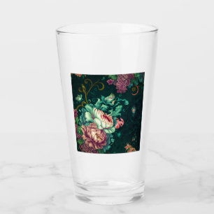 Rococo-Blumen-Dekor Glas Tumbler
