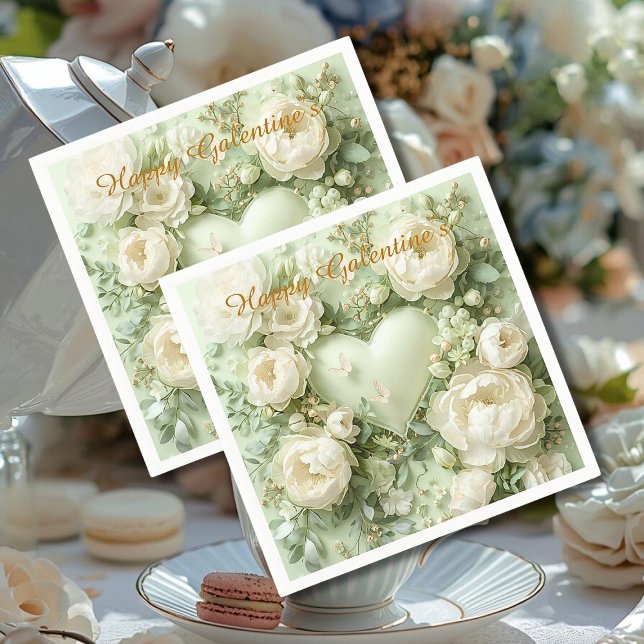 Rococo Butterfly Garden Galentine Floral Elegance Serviette (Von Creator hochgeladen)