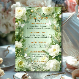 Rococo Butterfly Garden Galentine Tea Party Menu Einladung