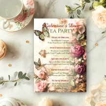 Rococo Butterfly Garden Galentine Tea Party Menu