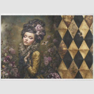 Rococo Buzz viktorianische Dame Schachbrettmuster  Seidenpapier