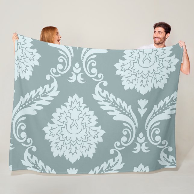 Rococo Damask Art I Duck Egg Blue+Teal Fleecedecke (Beispiel)