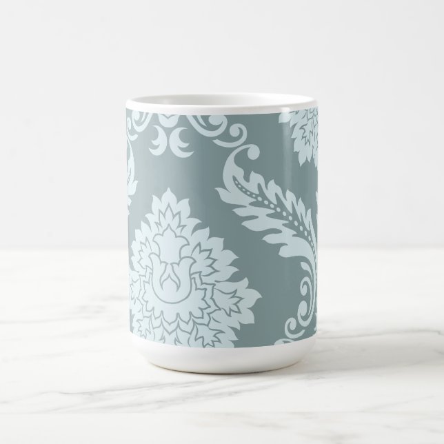 Rococo Damask Art I Duck Egg Blue+Teal Kaffeetasse (Mittel)