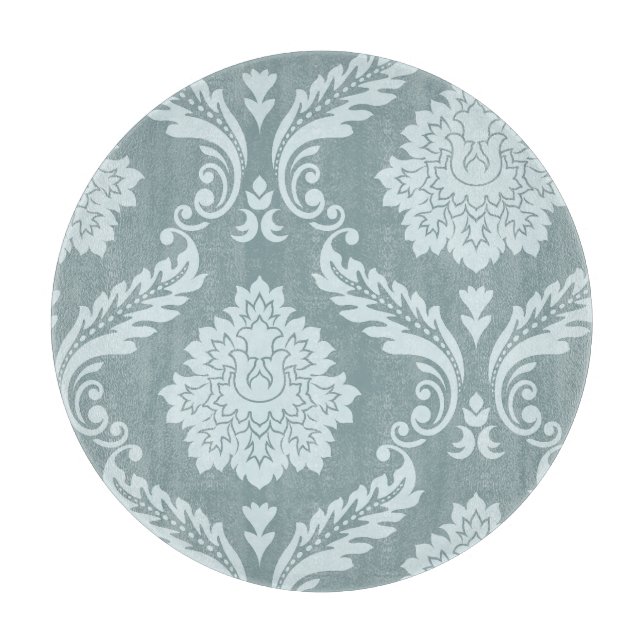 Rococo Damask Art I Duck Egg Blue+Teal Schneidebrett (Vorderseite)